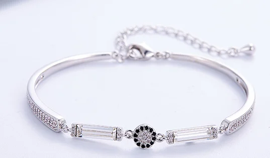 

UXN312 браслет из серебра 925 пробы с цирконом, подарок для девочек на день рождения, Браслет «сделай сам»