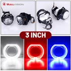 3,0 дюймовый Bi-LED проектор объектив Автомобиль Мотоцикл Светодиодный точечный светсветильник льник рабочий свет Дальний свет Ближний луч линза в головсветильник с ангельскими глазами светодиодный