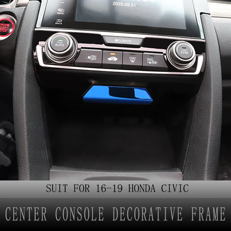 

Center Console Covers for Honda Civic 2016-2019 10th Gen Center Console Decorative Frame Trim Stickers Car Interior Accessories