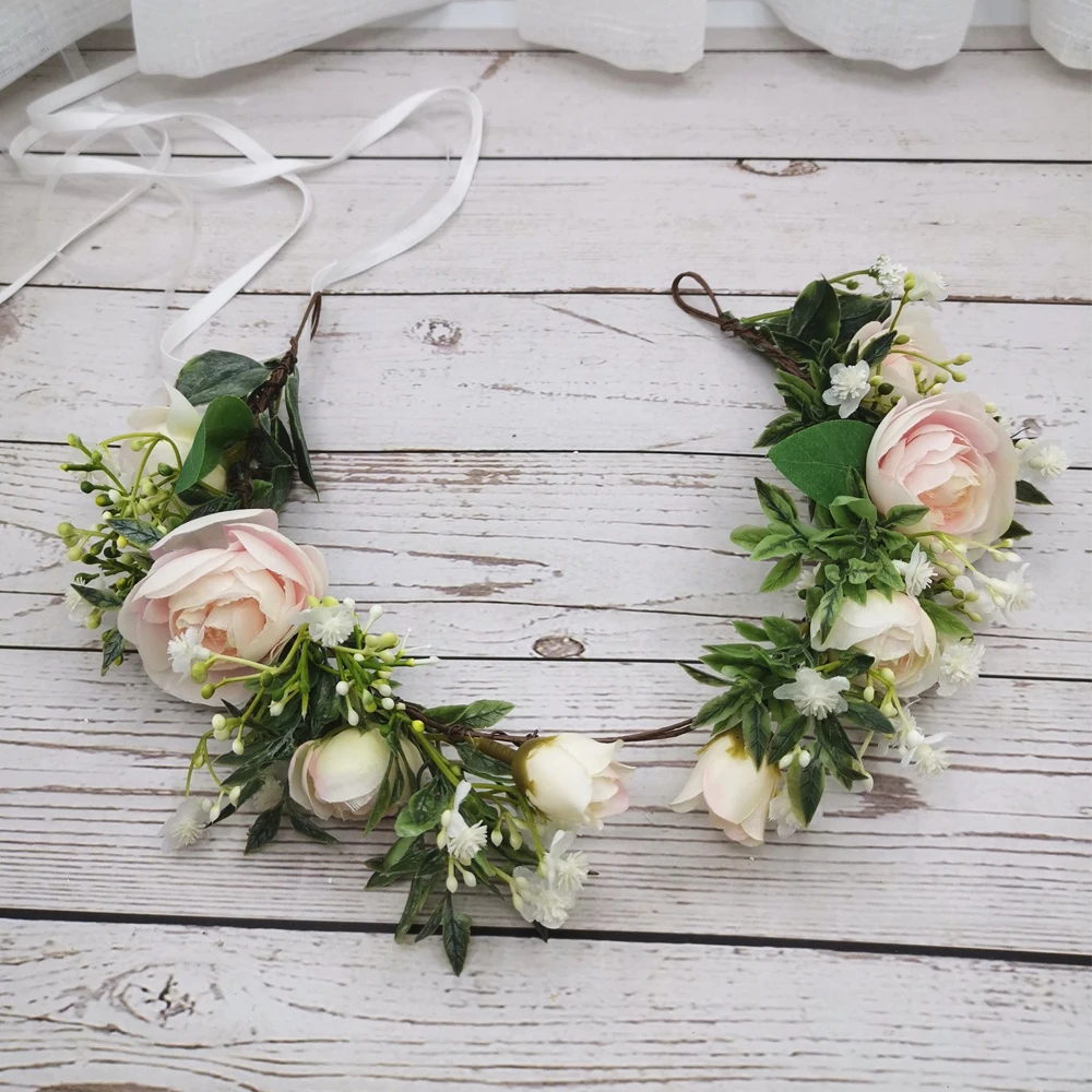 Женский свадебный головной убор с цветочной короной вечерние аксессуары для