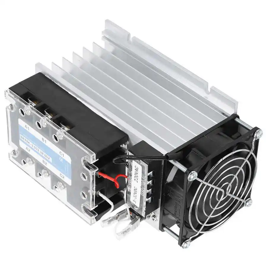 Насыпи твердотельные реле SSR 3-фазы модуль Алюминий сплав 303238-60Z 60A 30-480VAC |