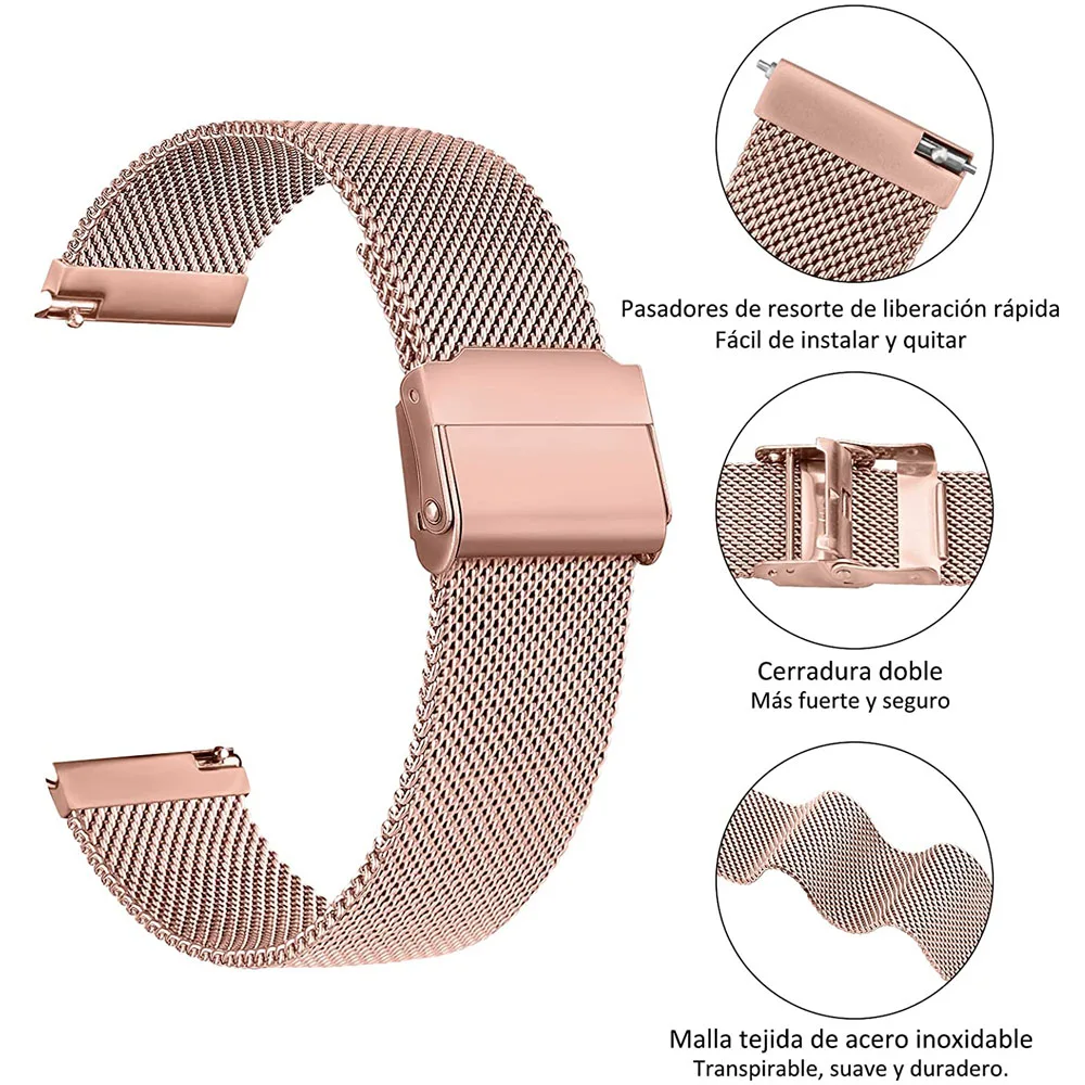 Quick Release Stainless Steel Loop Strap for Amazfit GTS 2 2e Mini Bip U Pro Watch Wrist Band Xiaomi Huami S Lite Pop | Электроника