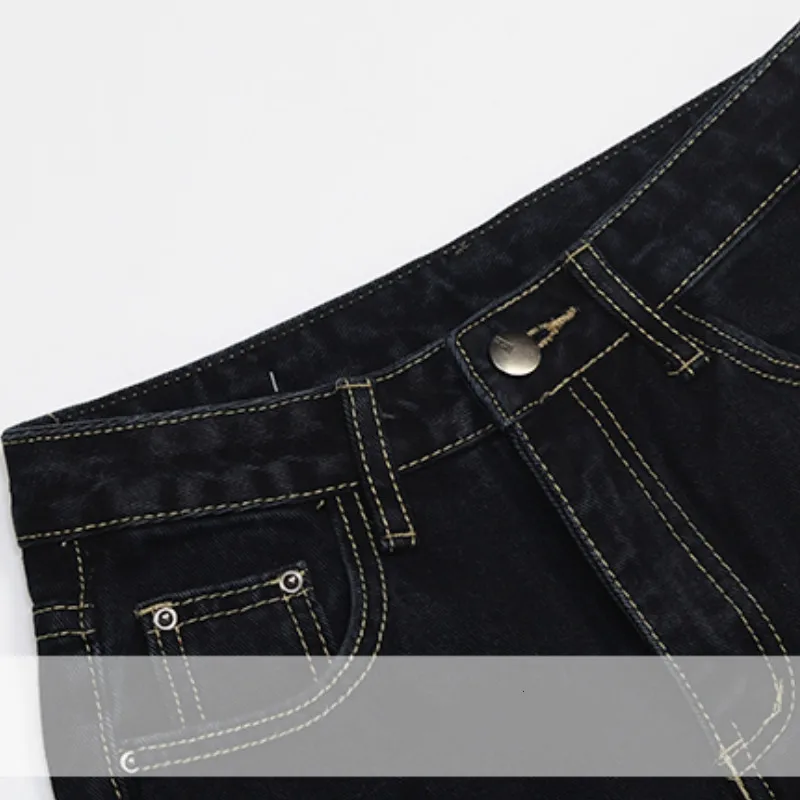 

Jeans Women High Waist Staight Denim Pockets Korean Style Casual Trousers Loose Retro Trendy Students Daily Womens All-match New