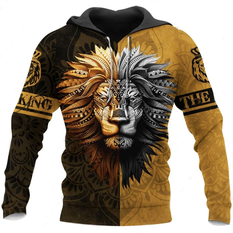 

Lion King Tattoo Art 3D Hoodie Men/Women Hipster Streetwear Outfit Autumn 90s Boys Hiphop Hood Sweatshirts Clothes Drop ship A99