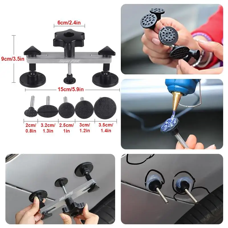 melhor Super Pdr Ferramenta Kit De Reparo Dent Pistola Cola Preta Puxando Ponte Gaxeta Cola Tira Conjunto Martelo Para Reparação Do Corpo Do Carro Dent Remoção