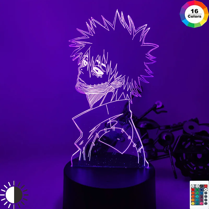Акриловый 3d лампа с героями из мультфильма Мой герой Dabi светодиодный светильник