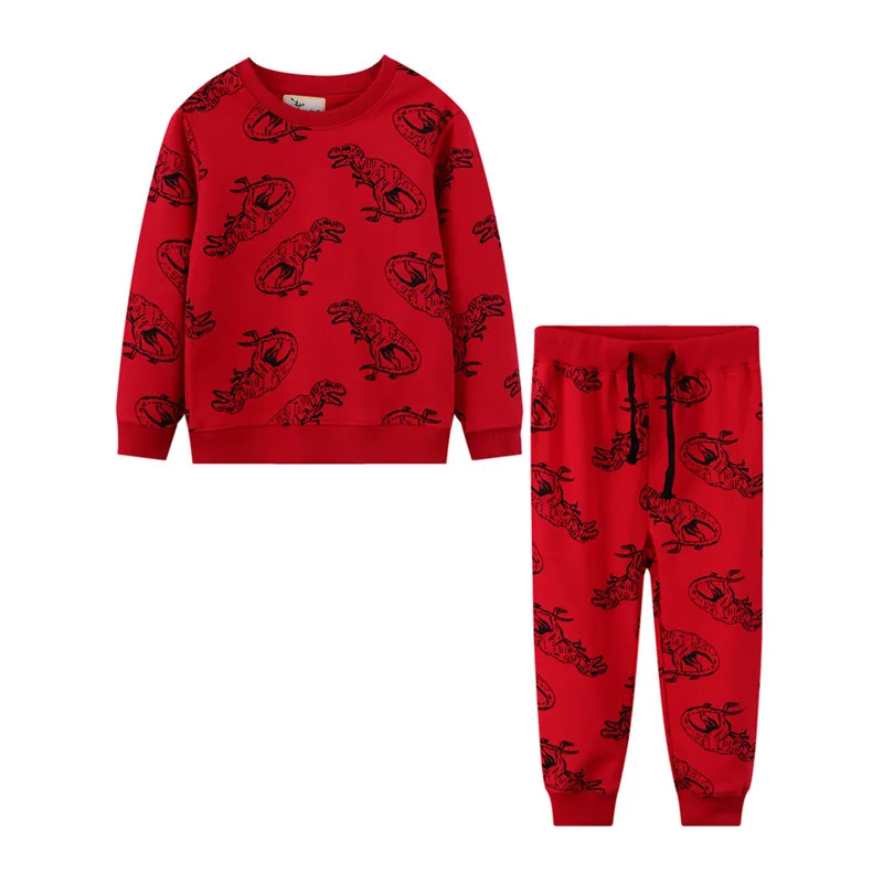 

Dinosaurs Clothing Sets For Autumn Winter Kids Hot Selling Boys Girls 2 Pcs Sets Baby Outfits Cotton Animals