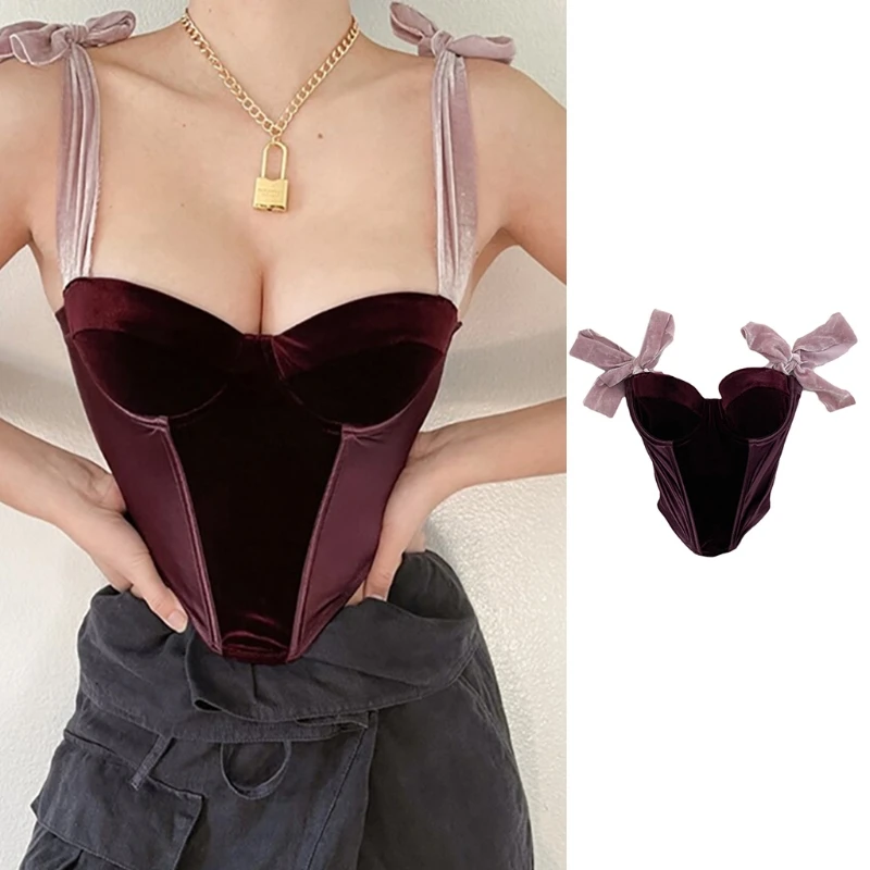 

Women's Gothic Summer Bustiers Tops Sexy Backless Slim Corset Top with Straps for Party Club Ordinary Streewear .