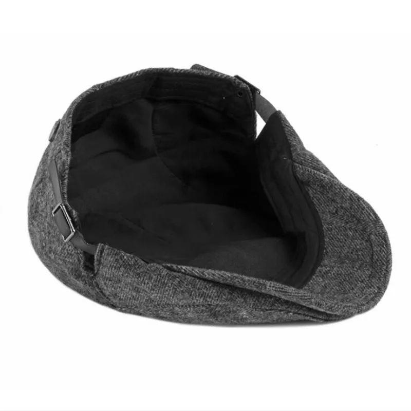 Весенне осенняя теплая плоская кепка для пожилых мужчин регулируемый винтажный
