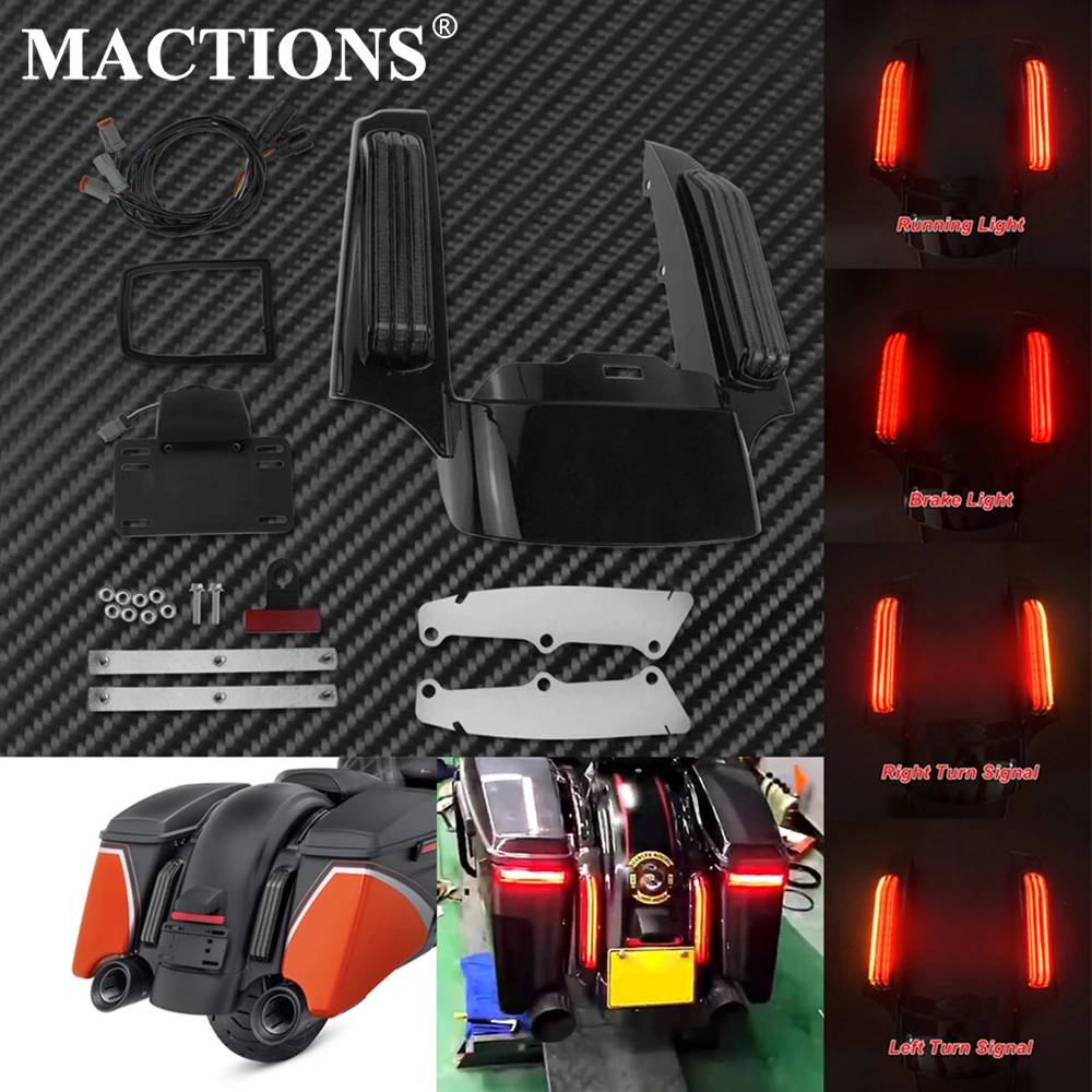 Заднее крыло мотоцикла Модный комплект светодиодный светильник черный для Harley