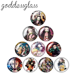 Аниме Демон Истребительница Kimetsu без Yaiba камадо Tanjirou 10 шт. 12 мм18 мм20 мм25 мм кабошоны круглые кабошоны разрисованные изделия из стекла с плоской задней частью, украшения своими руками