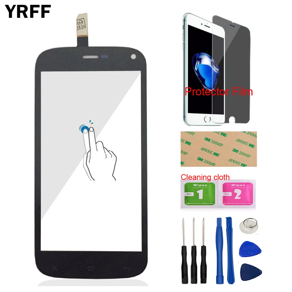 Touch Screen Digitizer Panel Glass For Fly IQ4410 Quad Phoenix iq 4410 Front Sensor 4.7'' Protector Film | Мобильные