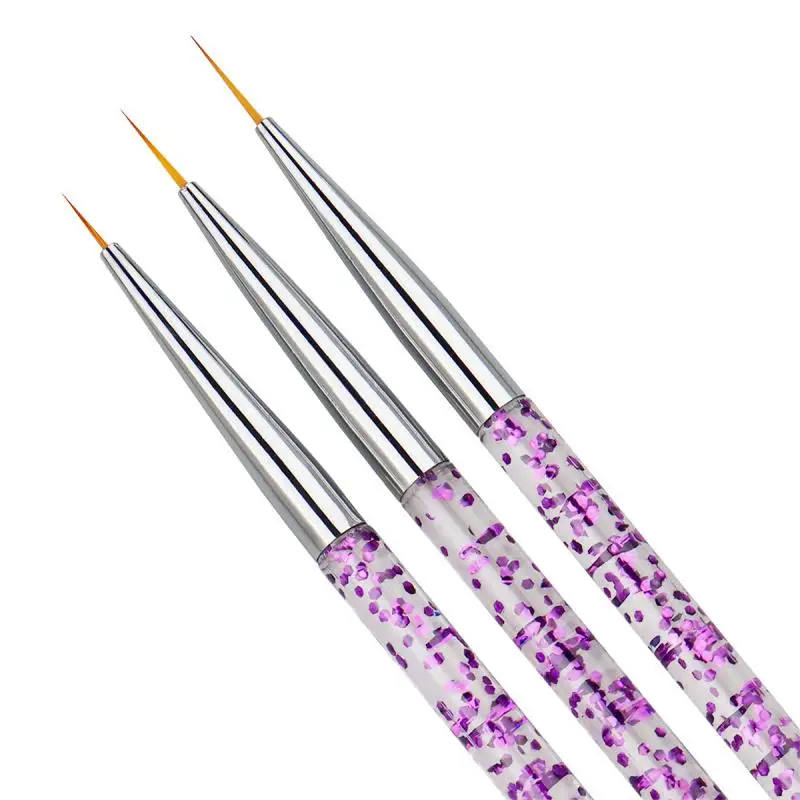 

3Pcs/set Nail Art Liner Painting Pen Tips DIY Acrylic Brushes French Lines Stripes Flower Grid Painting Drawing Pen