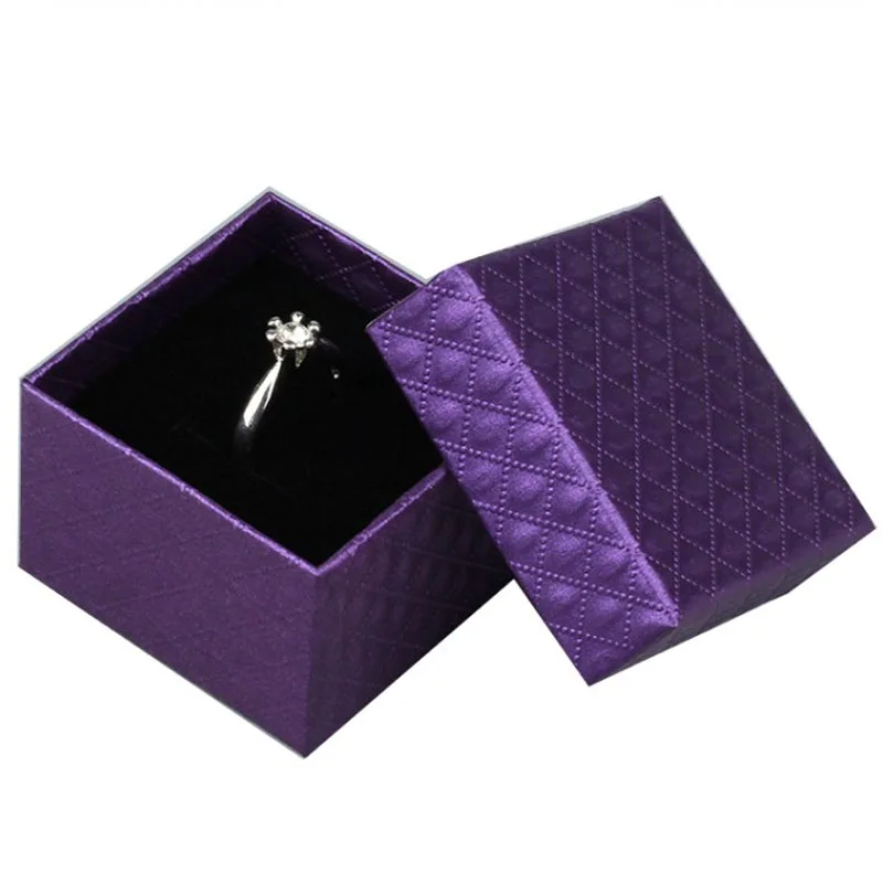 5*5*3.5cm Box For Jewelry 100pcs/lot Jewellery Organizer box Purple Earring Ring Packaging Boxes Jewelry Gift Paper Box