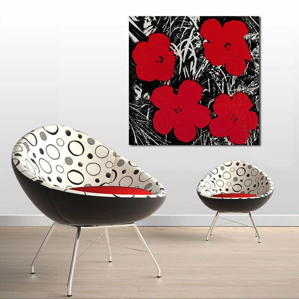 JQHYART маленькие красные цветы домашний декор холст современные картины на холсте