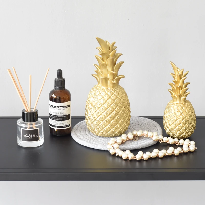 Креативная Статуэтка из смолы в форме золотого ананаса винный шкаф для гостиной