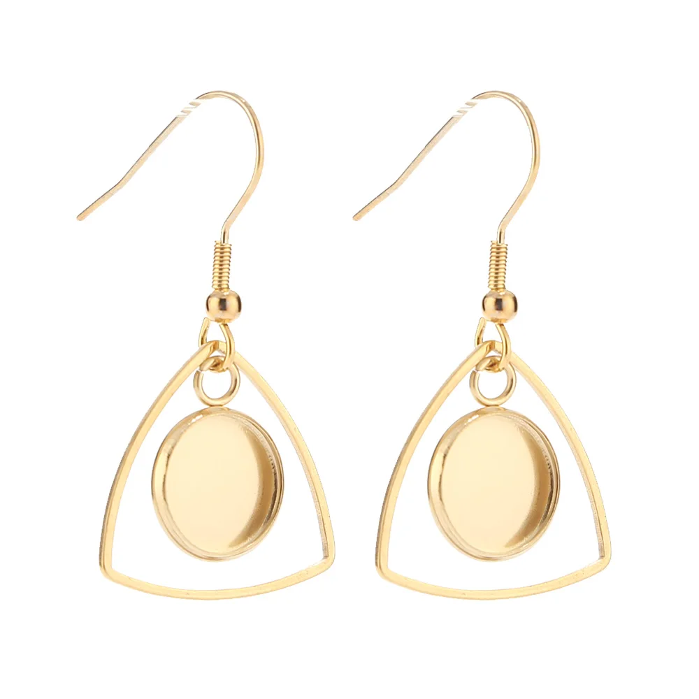 10 шт. треугольные серьги из нержавеющей стали пустые набор сережек для