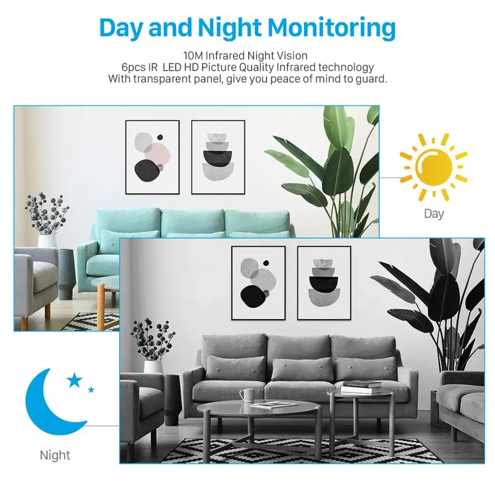 Интеллектуальная домашняя ip камера панорамирование наклон Wi Fi облачное