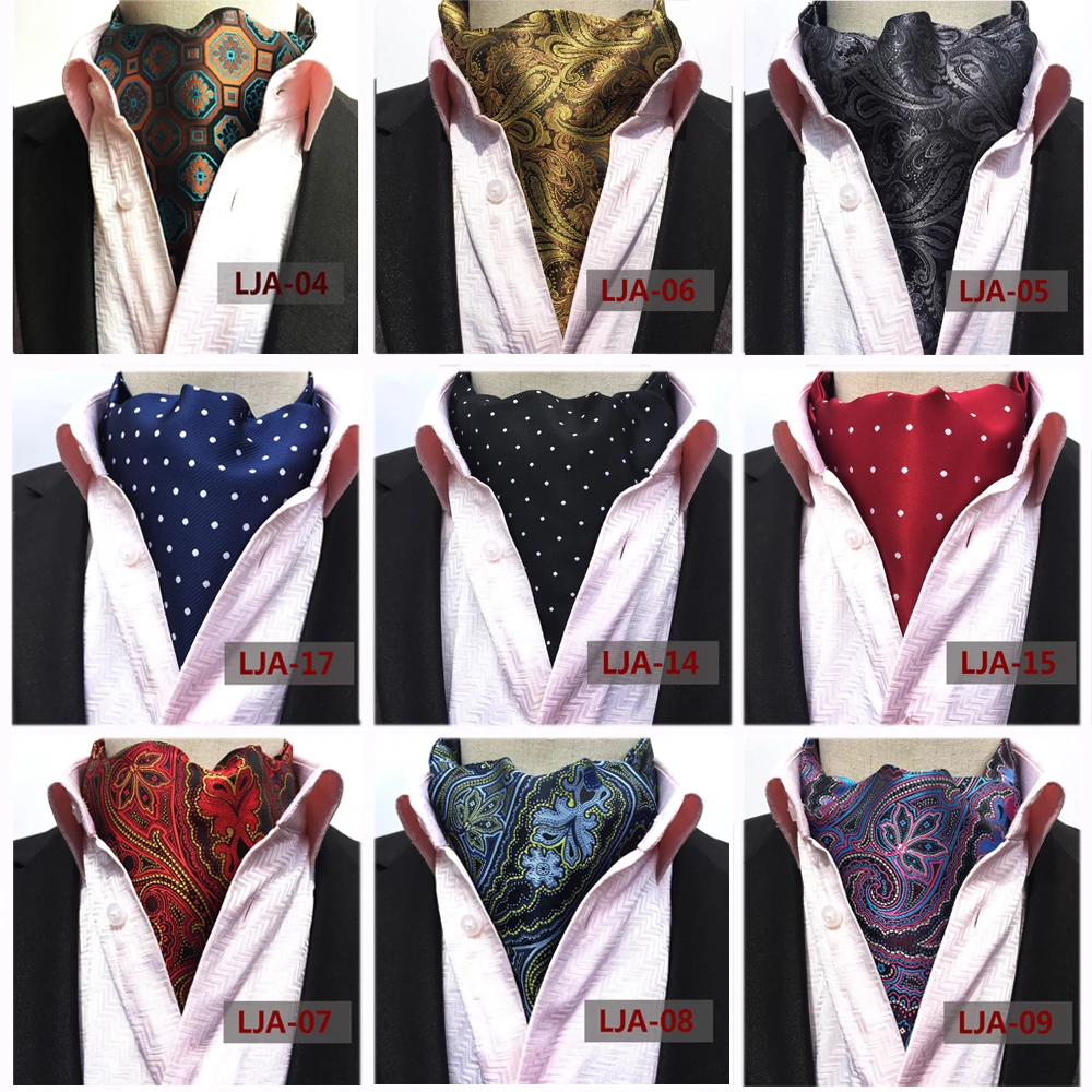 Mens Polka Dots Floral Paisley Silk Cravat Scarves Ascot Wedding Party Neckties HZTIE0512 | Аксессуары для одежды