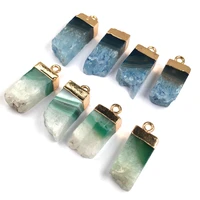 natural stone pendants charm agates necklace pendant for jewelry making size 10x30 12x32mm