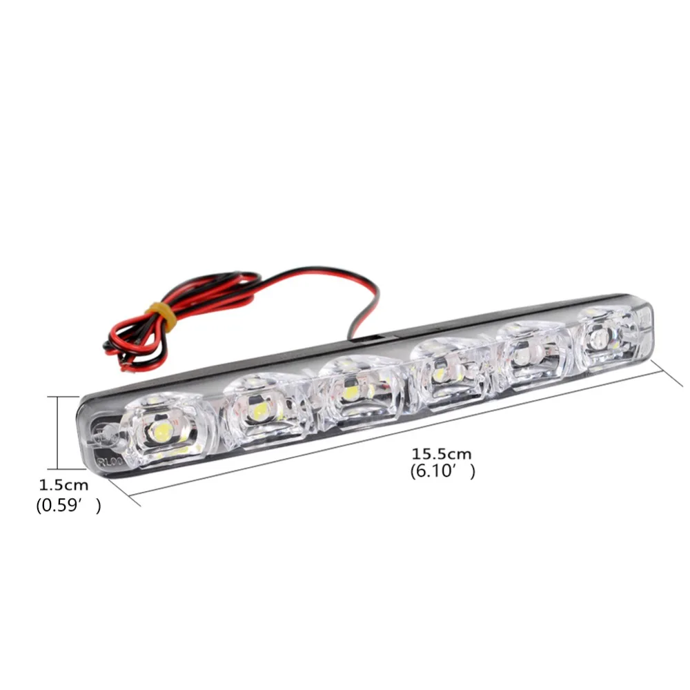 1Pcs DRL LED Car Daytime Running Lights 6 DC 12V Auto Fog Light Driving Lamps Car-styling Super Bright #284176 | Автомобили и