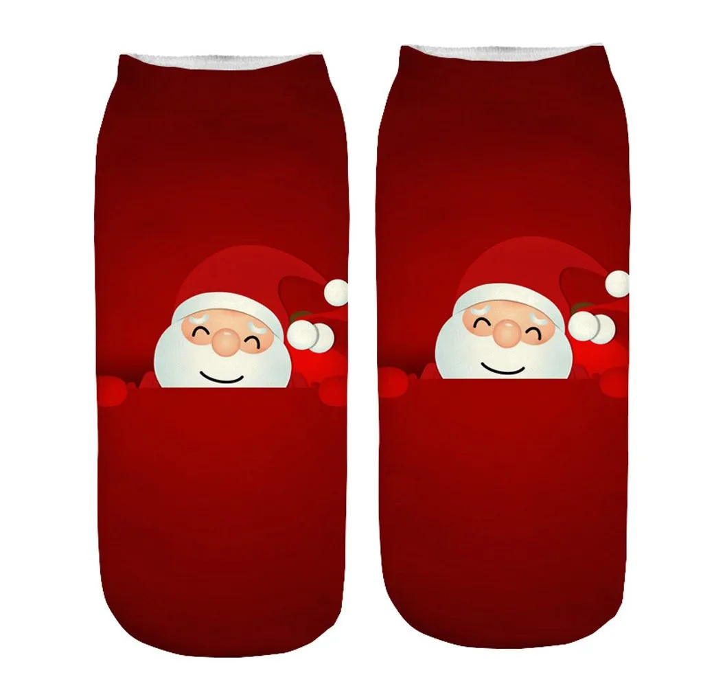 

top selling Casual Work Business Socks Novelty Print Cool Fashion Adorable 3D Christmas Santa Elk Printing Medium Sports Socks