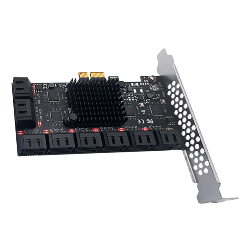 

Mining Riser PCIE SATA PCI-E Adapter 16 Port SATA Controller PCI Express X1 to SATA3.0 6Gbps Interface Rate Expansion Card
