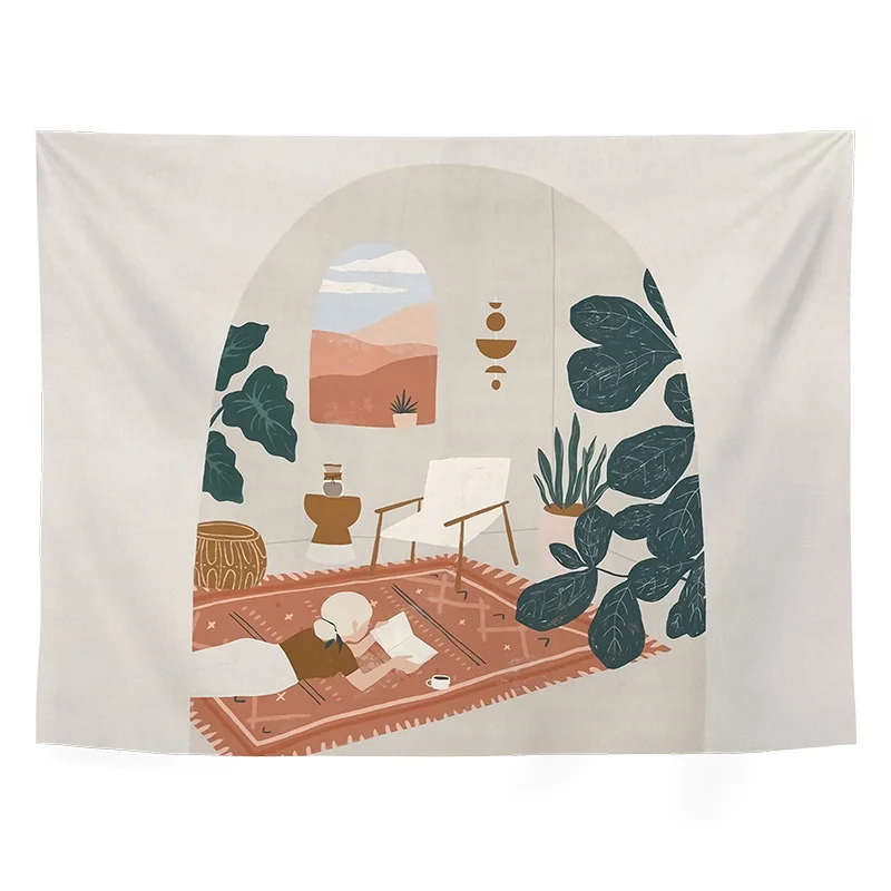 Фон Искусство гобелен эстетика Скандинавская спальня ландшафта творческое