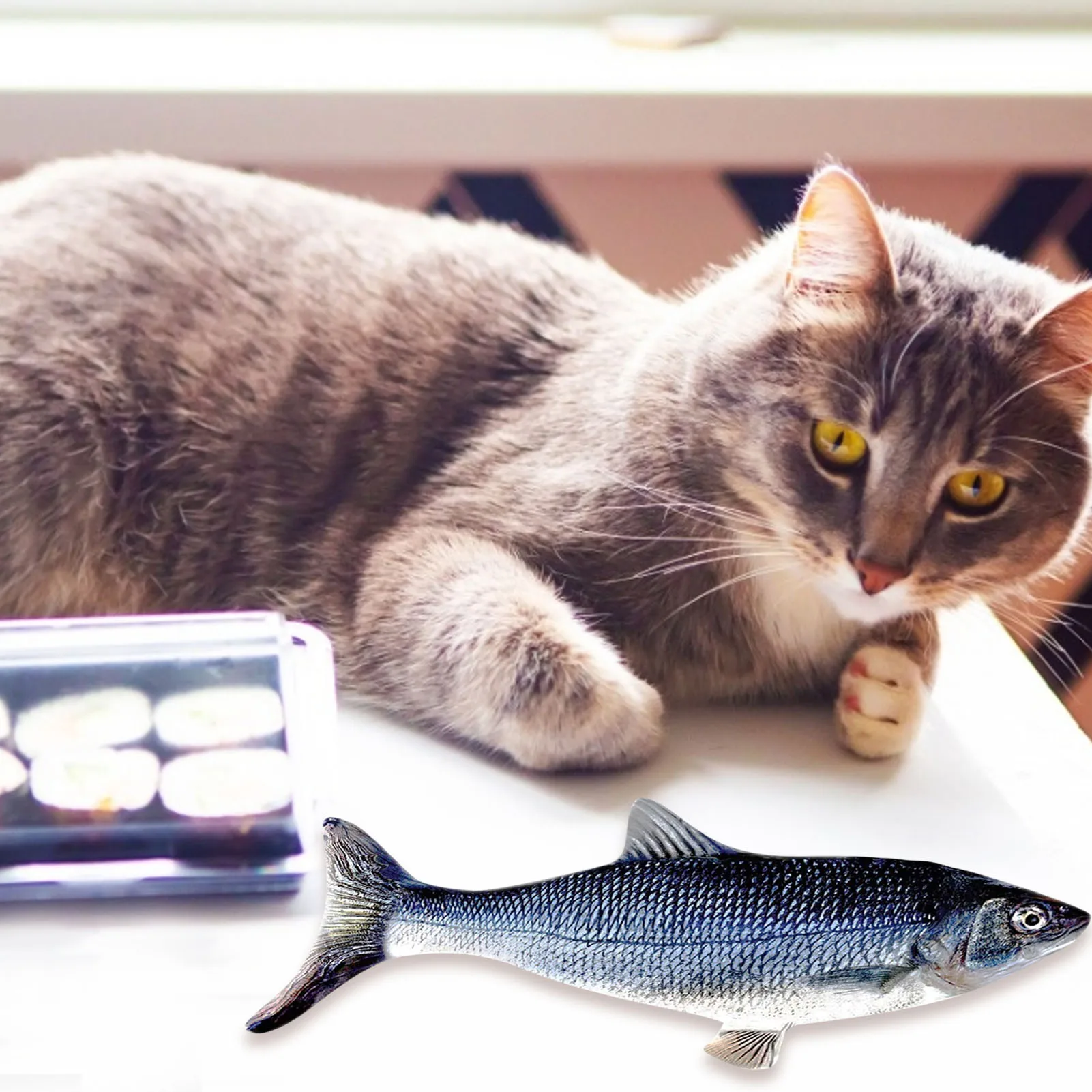 

Electric Wagging Fish Cat Toy Catnip Kicker Toys Funny Interactive Pets Pillow For Cat Kitten Kitty W50