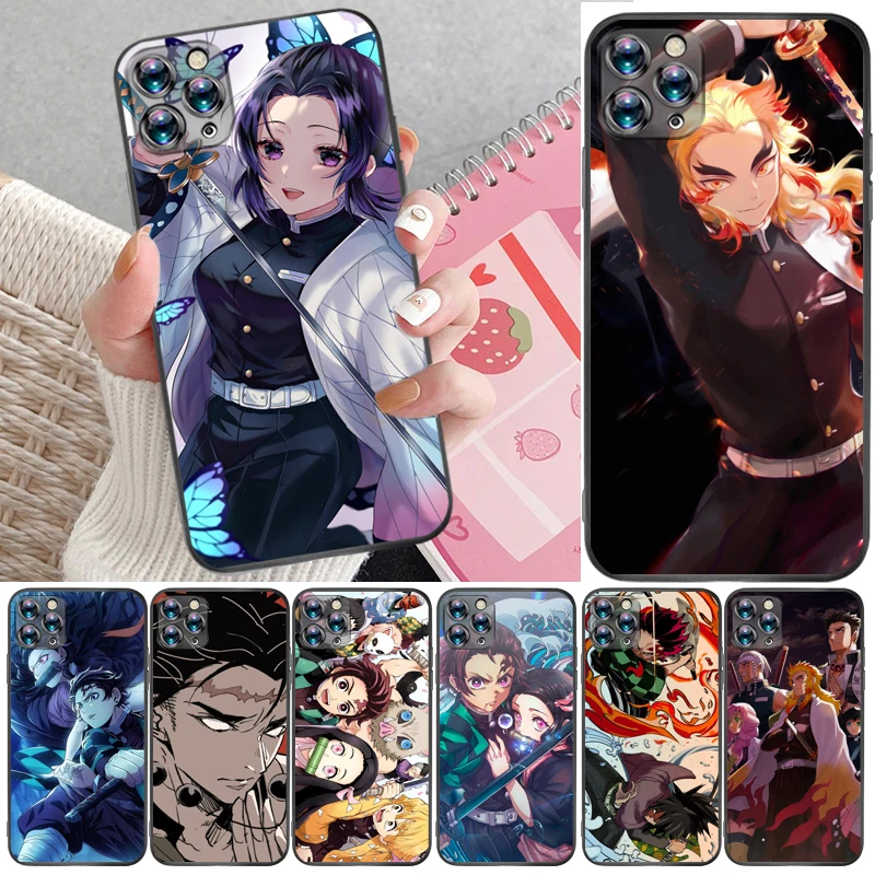 

Demon Slayer Kamado Tanjirou Kimetsu No Yaiba Agatsuma Zenitsu Kamado Nezuko Phone Case For iPhone 12 Pro Max SE 2020