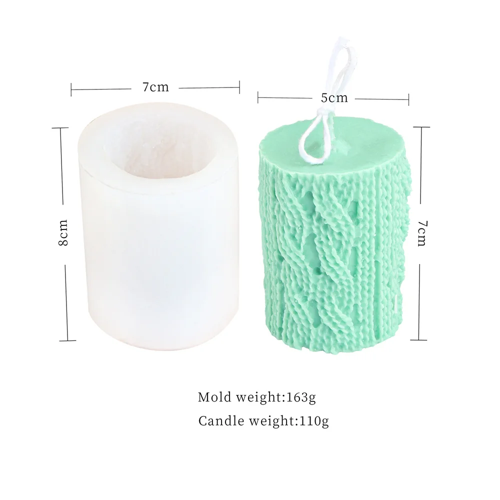 Креативная форма в виде шерстяного цилиндра для свечей силиконовая волна