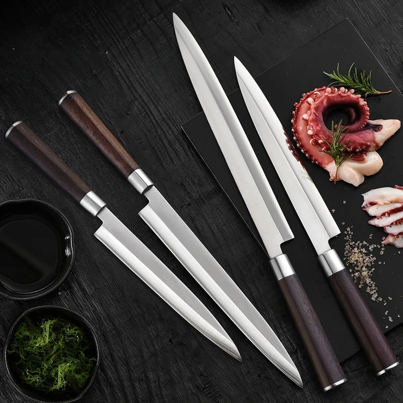 

9-12 Inch Sashimi Chef Knife Germany 1.4116 Steel Filleting Knives Slicing Salmon Cutting Fish Japanese Kitchen Sushi Knife