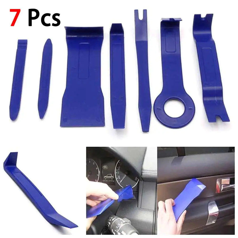 

Hot New 7pcs/set Open Removal Tools Set Auto Car Audio Door Dash Tirm Panel Install & Removal Pry Tool High Quality