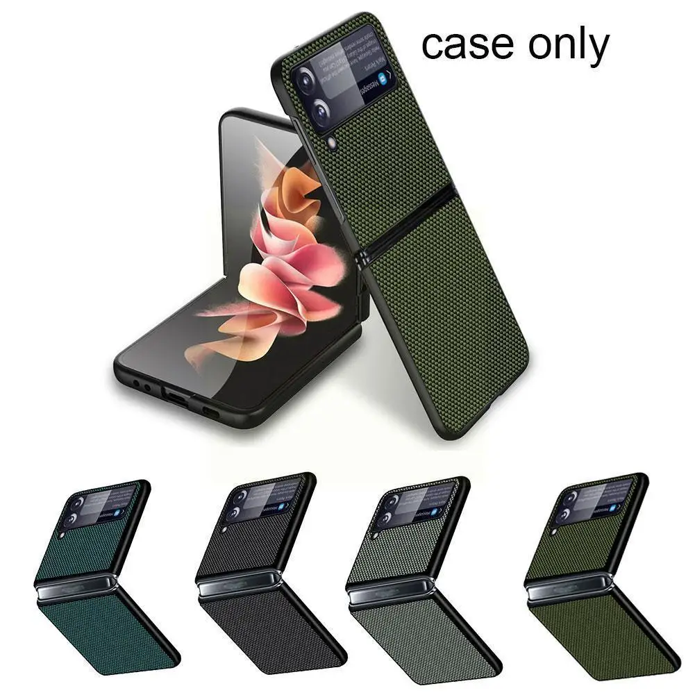 

Suitable For Samsung Zflip3 Mobile Phone Case Flip Phone 3D Woven Nylon Protective Cover Foldable Phone Case Case Mobile T6X5