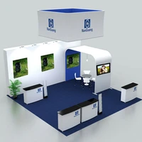 20ft custom trade show display pop up booth sets with counters tv support lights