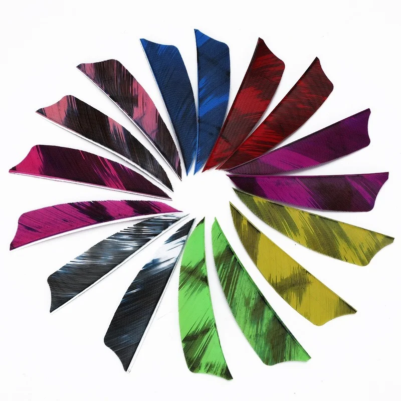 

50Pcs Right 3 Inch Camouflage Shield-shaped Real Feather Bow and Arrow Feather Turkey Feather