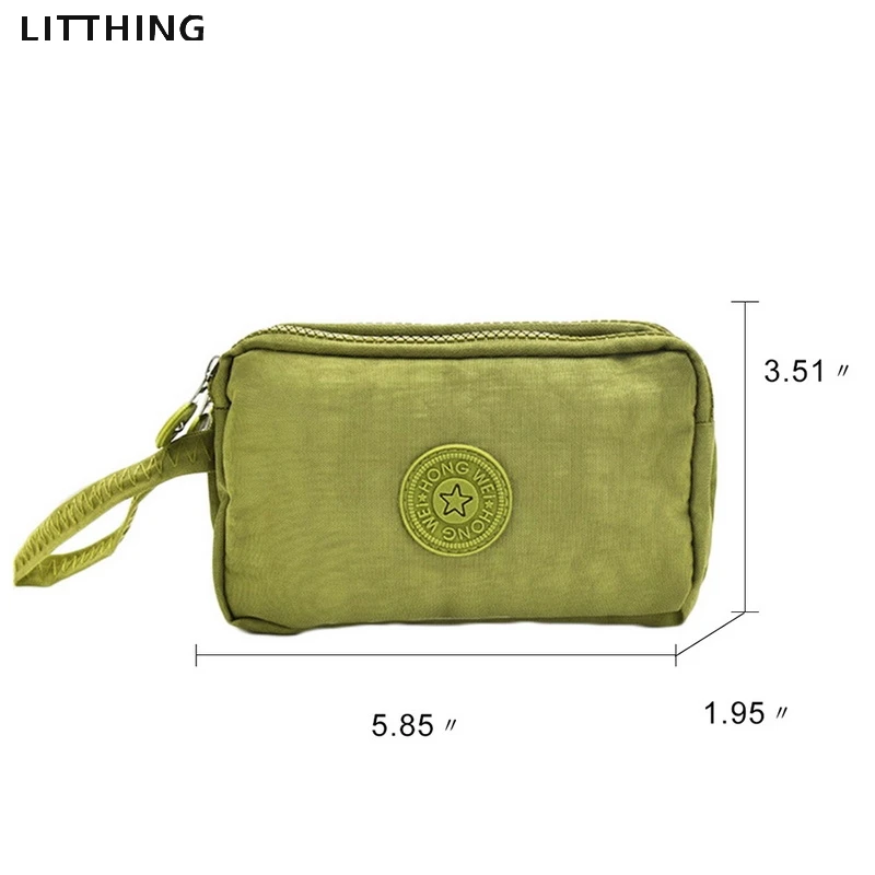

Litthing Womens Wallets Solid 3 Layer Canvas Phone Bag Purse Short Wallet Three-Layer Zipper Coin Card Key Purse Fast Shipping