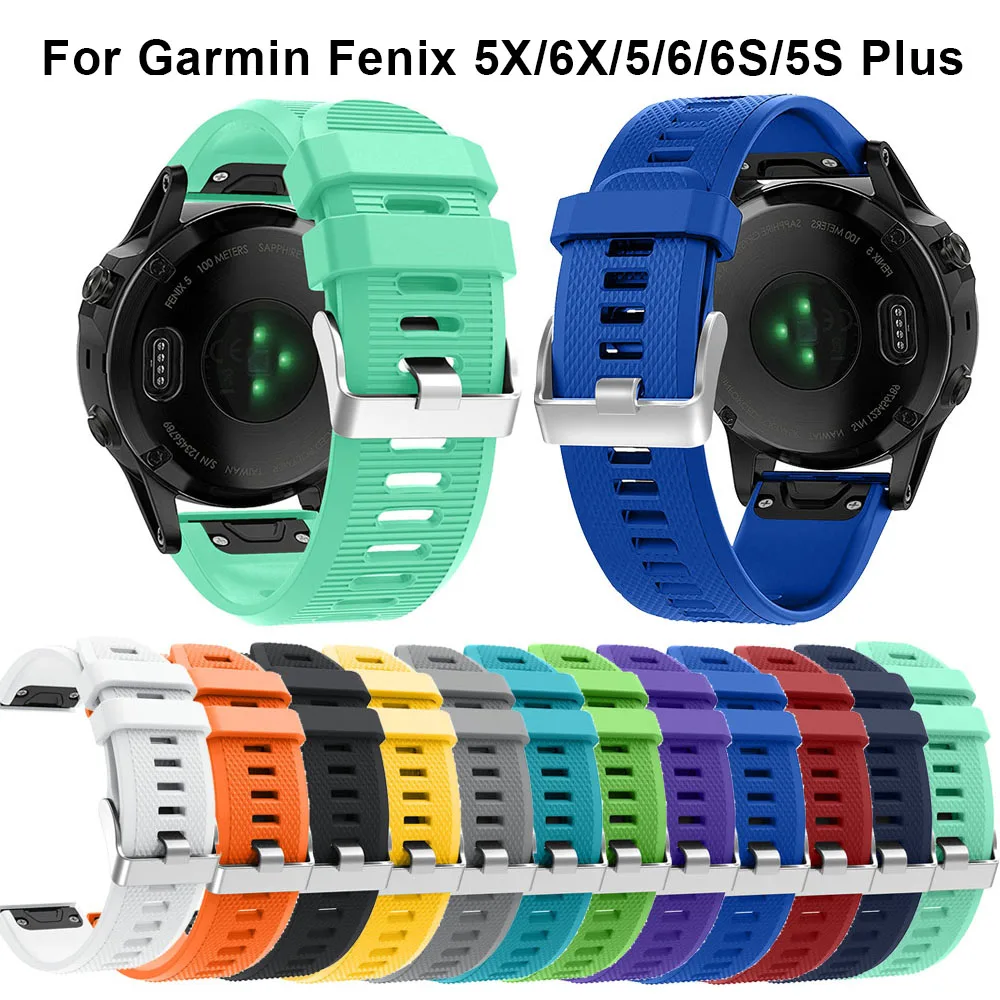 Ремешок силиконовый для наручных часов быстросъемный браслет Garmin Fenix 5 5X 5S plus S60 6X