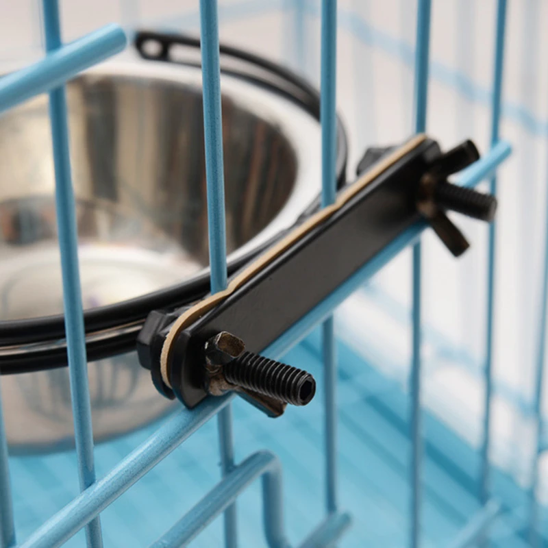 

13/17/21cm Stainless Steel Pet Hanging Bowl Cat Bird Parrot Food Water Feeding Cage Cup Dog YYY8098