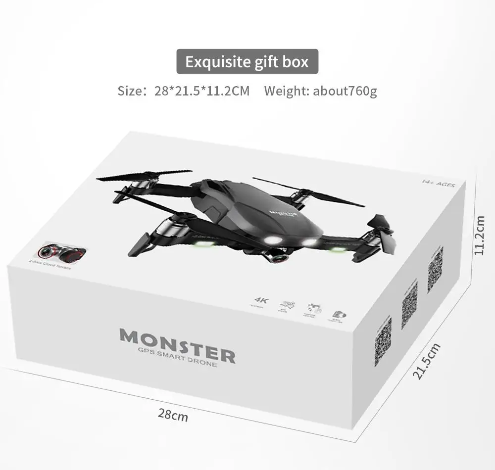 

F8 Profissional Drone with 4K HD Camera Two-Axis Anti-Shake Self-Stabilizing Gimbal GPS WiFi FPV RC Helicopter Quadrocopter Toys