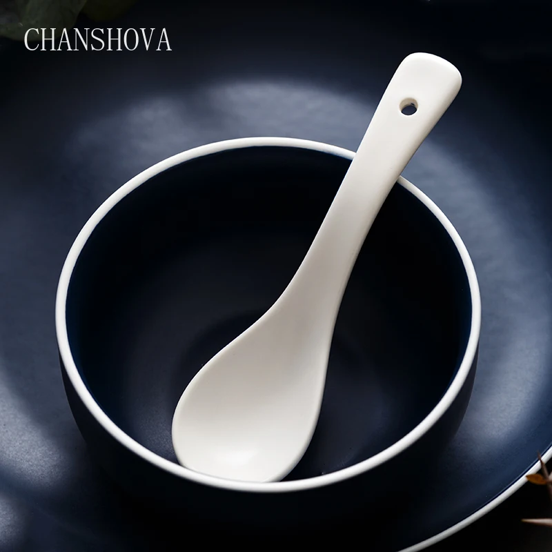 Керамическая ложка CHANSHOVA фарфоровая суповая столовые приборы домашняя кухонная