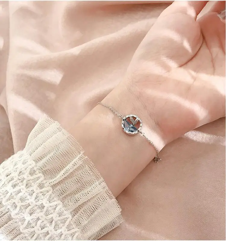 

925 Sterling Silver Mermaid Charm Bracelet Adjustable Chain For Women Bracelet &Bangle Wedding Party Jewelry SL125