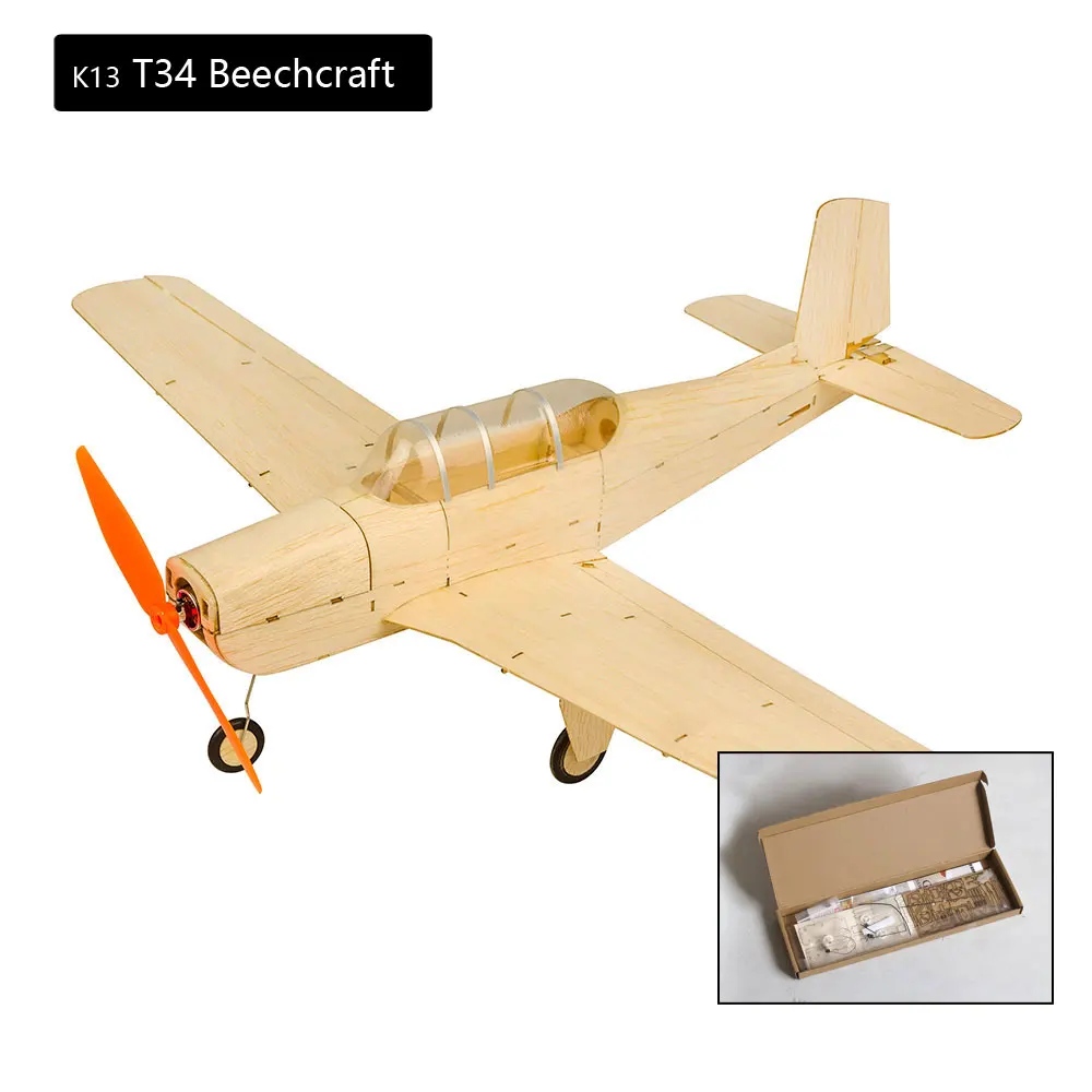 

K9+K13 Ultra-micro Balsawood Airplane Space Walker+ T34 Combo Micro RC Balsa Wood Laser Cut Building Kit with Brushless Power