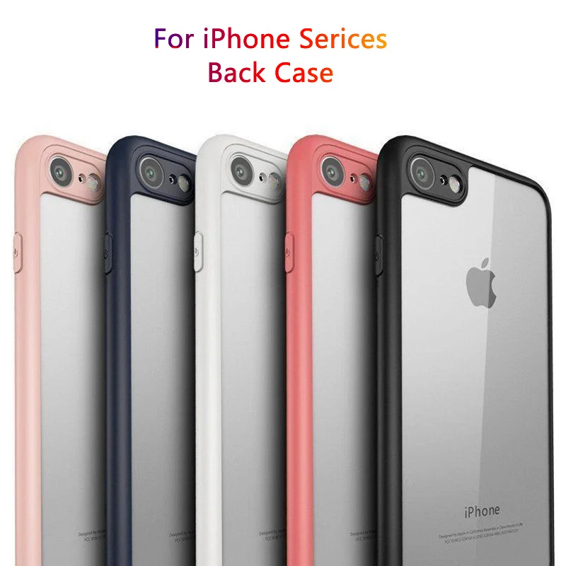 

Multi-color Hard PC 1.5mm Acrylic Back Phone Case for IPhone 6 6s 6 Plus 6s Plus 7 8 7plus 8 Plus X Frame Shockproof Back Case