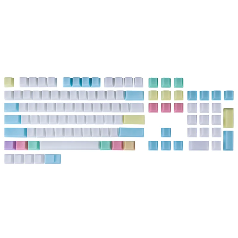 

Jelly Keycaps Doubleshot Translucent OEM Profile Keycaps For DIY 61/87/104/108 Keys Standard Mechanical Keyboard - Chalk