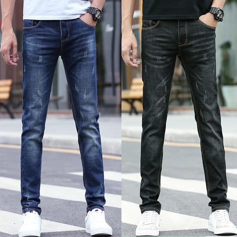 2019 Модные мужские классические джинсы на весну и осень джинсовые штаны джинсовый