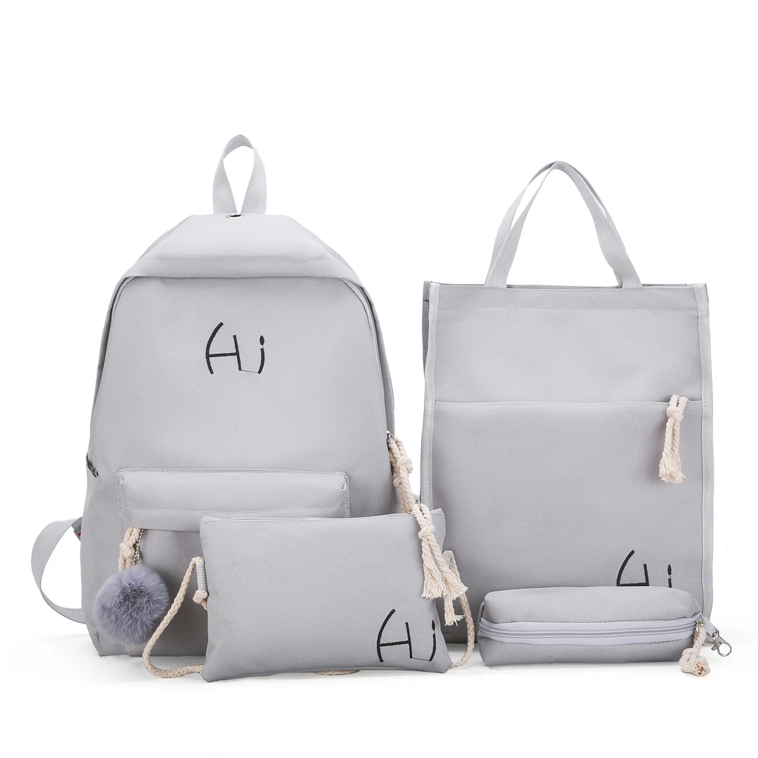 Рюкзак из 4 студенческих рюкзаков для колледжа повседневные уличные книжные