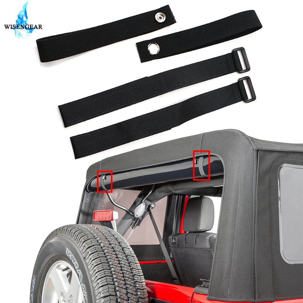 WISENGEAR прочный ремень для Jeep Wrangler JK 4 шт. мягкие верхние ремни фиксации автомобиля