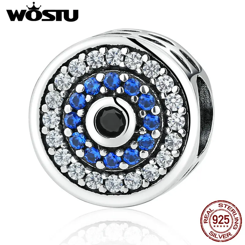 

Браслет WOSTU из серебра 925 пробы с синим цирконием, оригинальный винтажный браслет WST, подлинный подарок