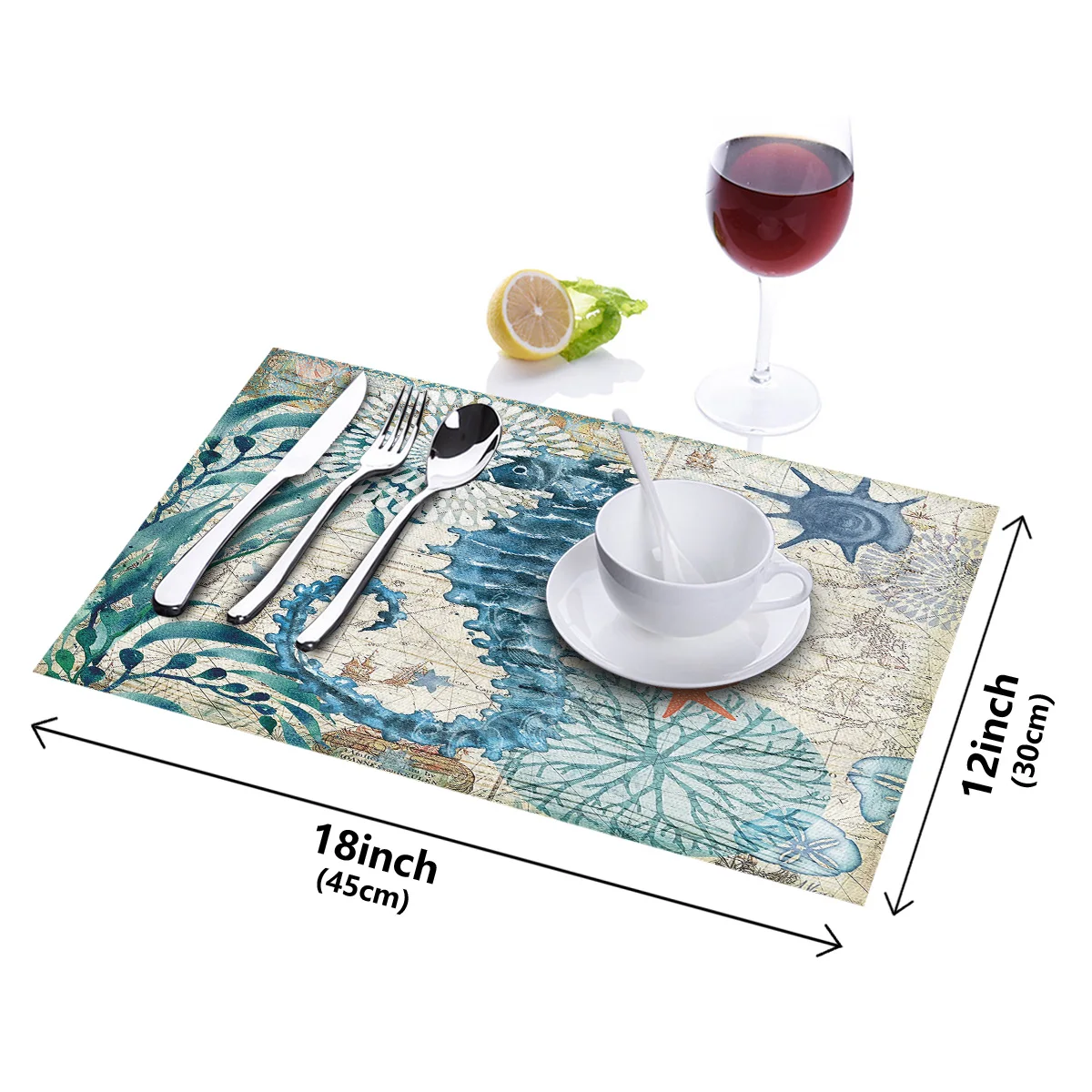 4 6 штук в партии комплект Коврики на стол морской Стиль конек жизнь Столовая